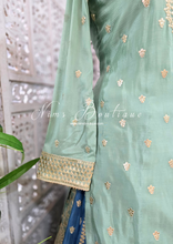 Luxury Mint & Blue Lehnga Suit (Size 12-14)