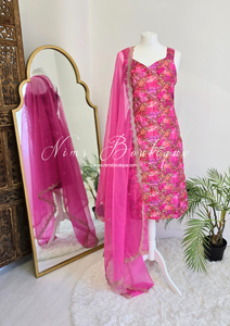 Kajal Pink Printed Pajami Suit (sizes 6 to 18)