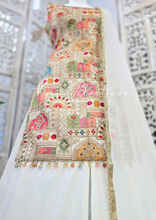 Ivory Multicolour Embroidered Sharara Suit (Size 12-14)