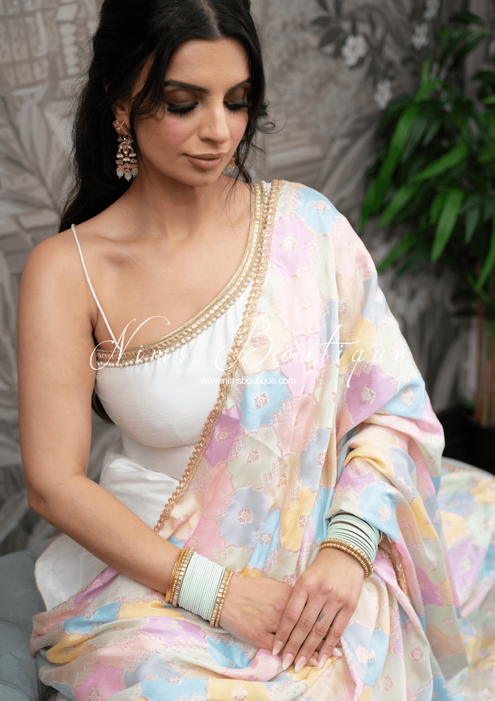 Nims Boutique Luxury Pastel Multicolour Dupatta/Chunni