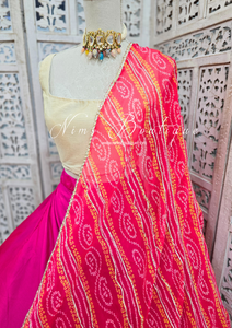 Bright Pinks Bandhani Dupatta/Chunni