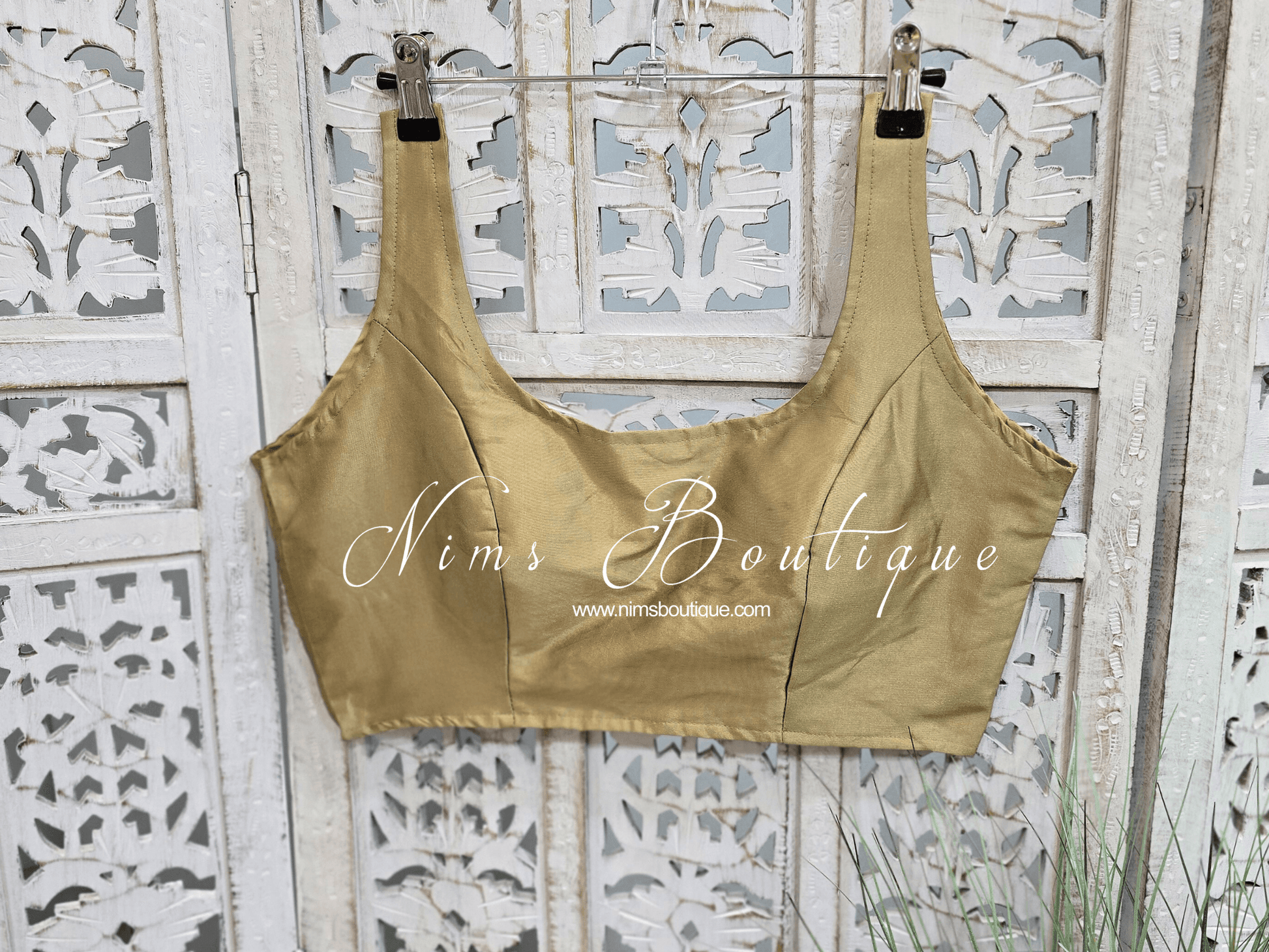 Nims Boutique The NB Gold Taffeta Silk Blouse 10-14