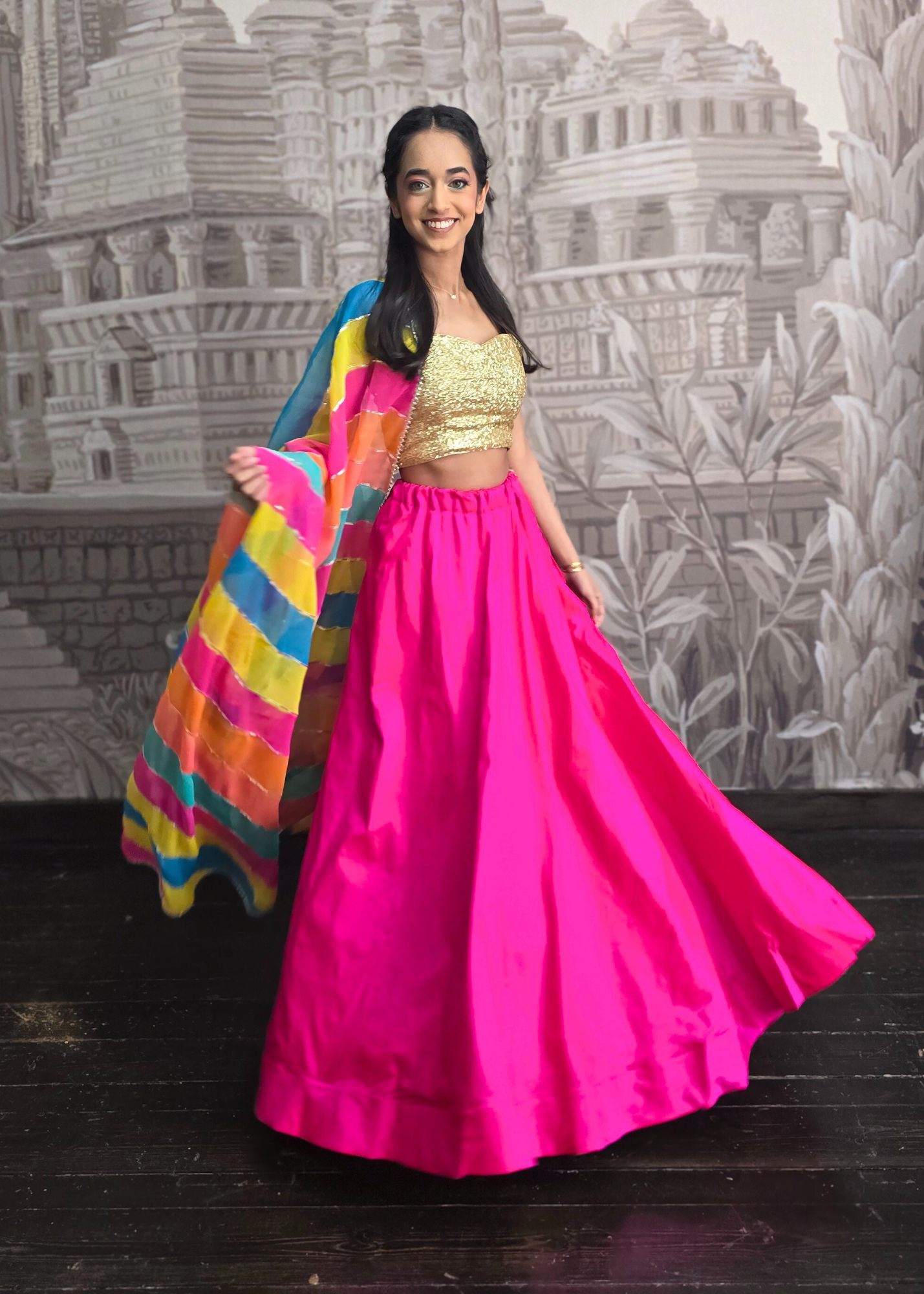 Readymade Hot Pink Silk skirt/lehnga (various sizes)