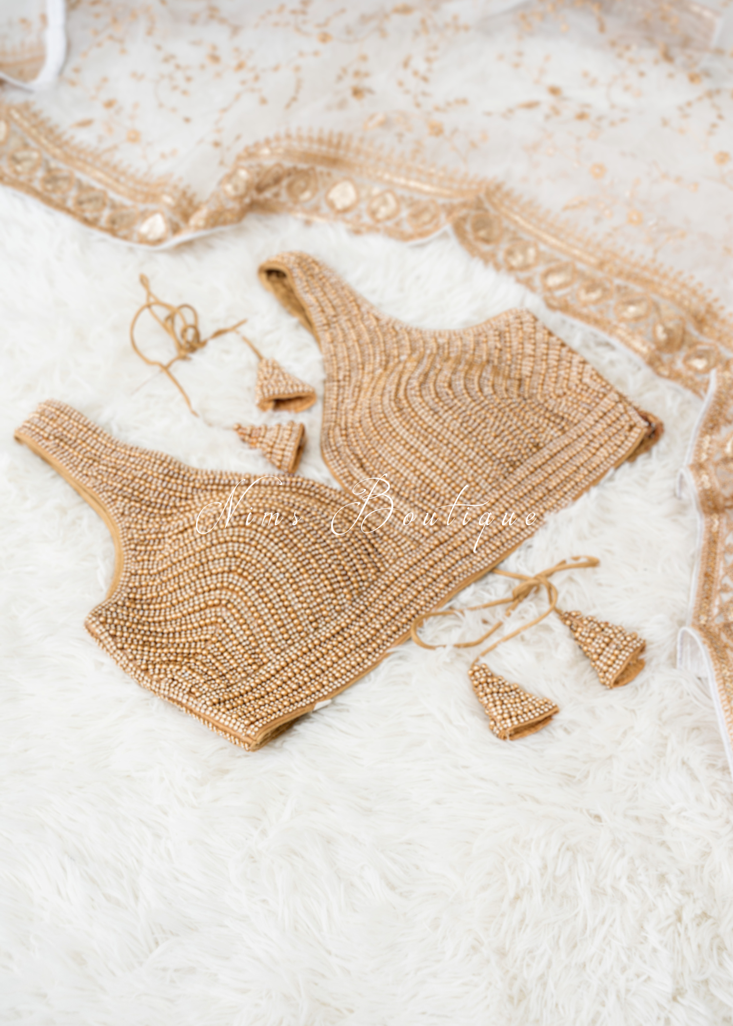Isla NB Luxury Gold Bead Blouse (one size)