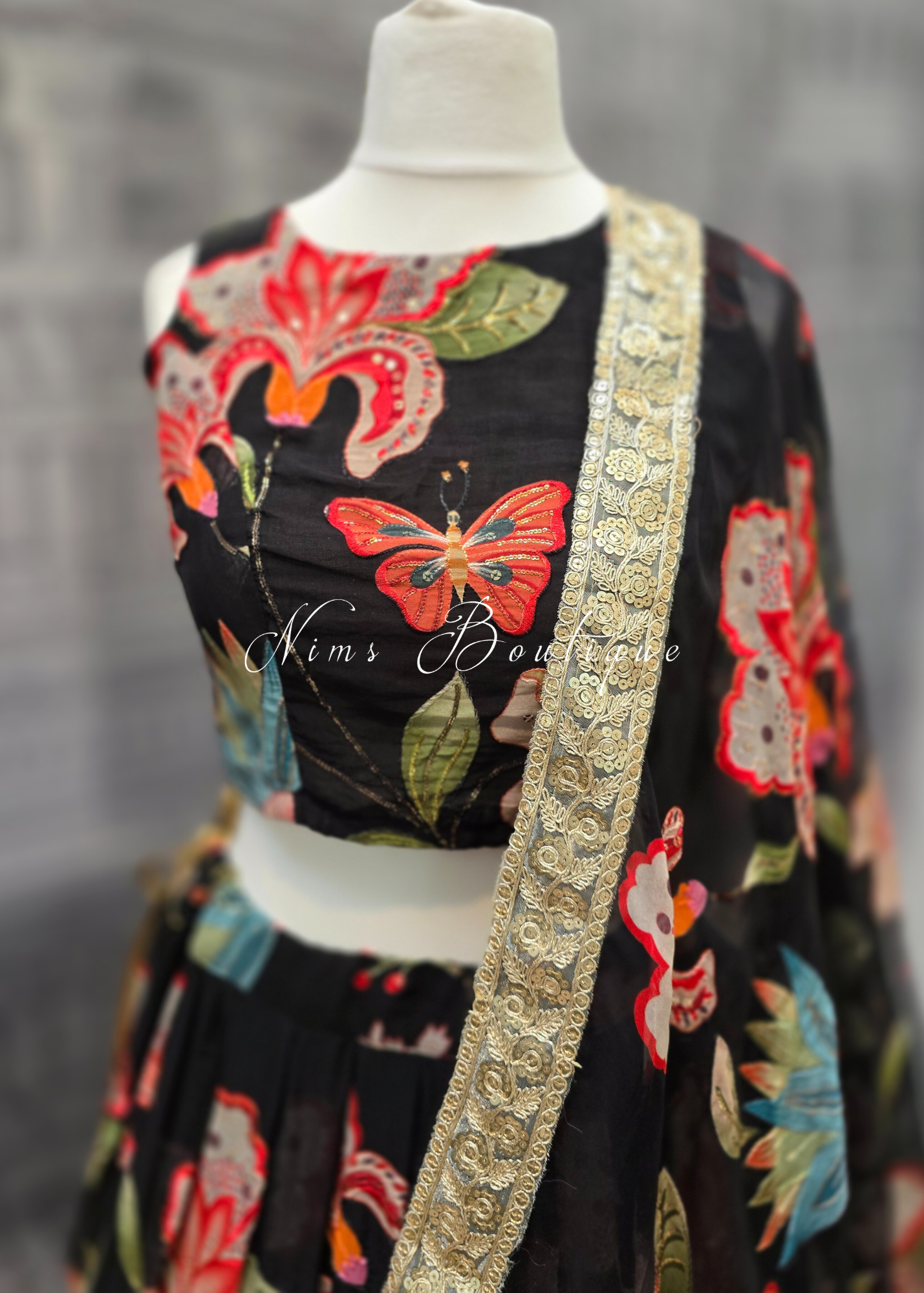 Lilianna Black Floral Blouse