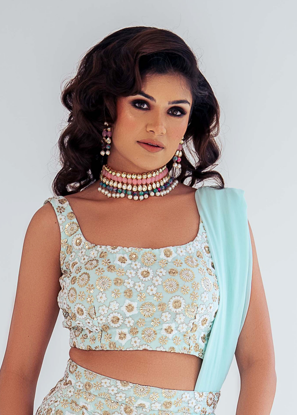 Luxury NB Mint & Ivory Sequin Bow Blouse (size 4-20)