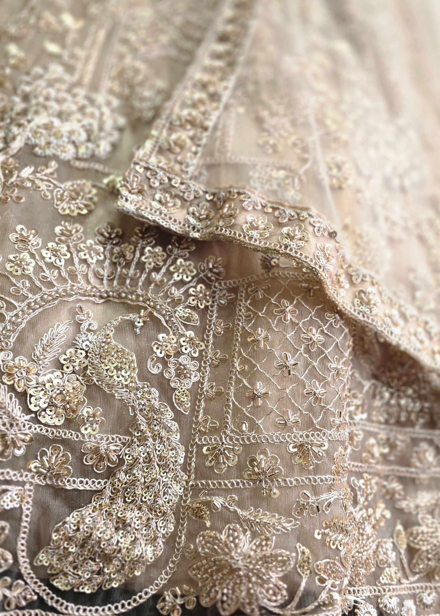 Luxury Champagne Gold Lehenga (size 12)