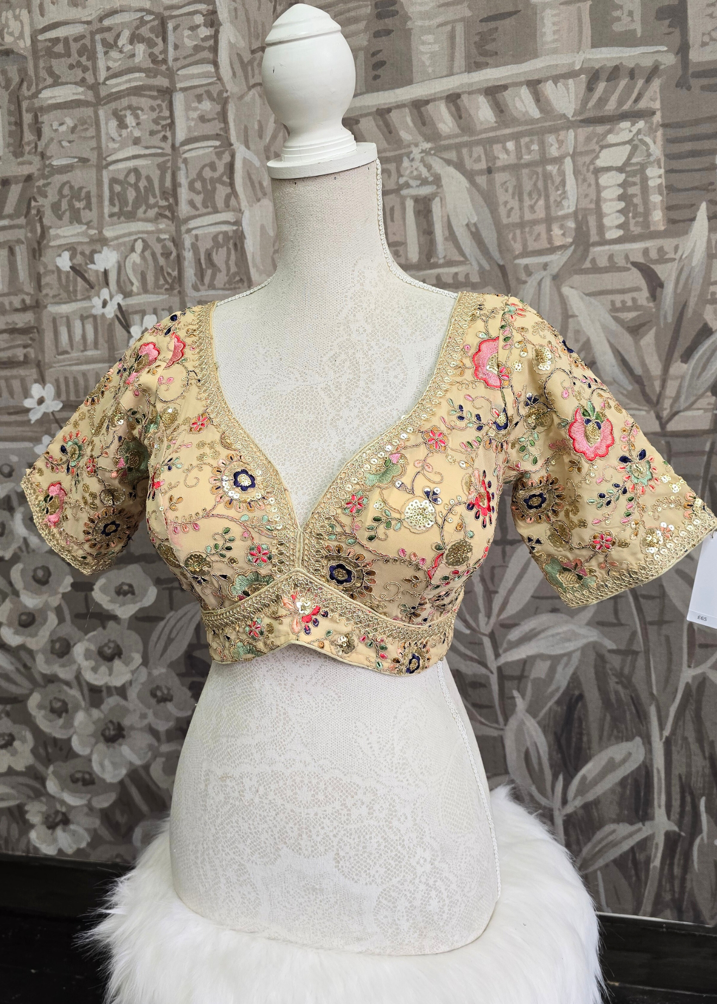 Genelia Gold Embroidered Blouse (10-12)