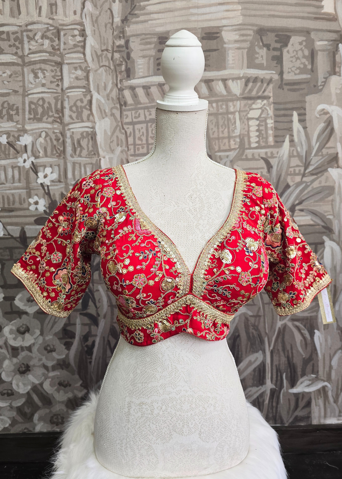 Genelia Red Embroidered Blouse (10-12)
