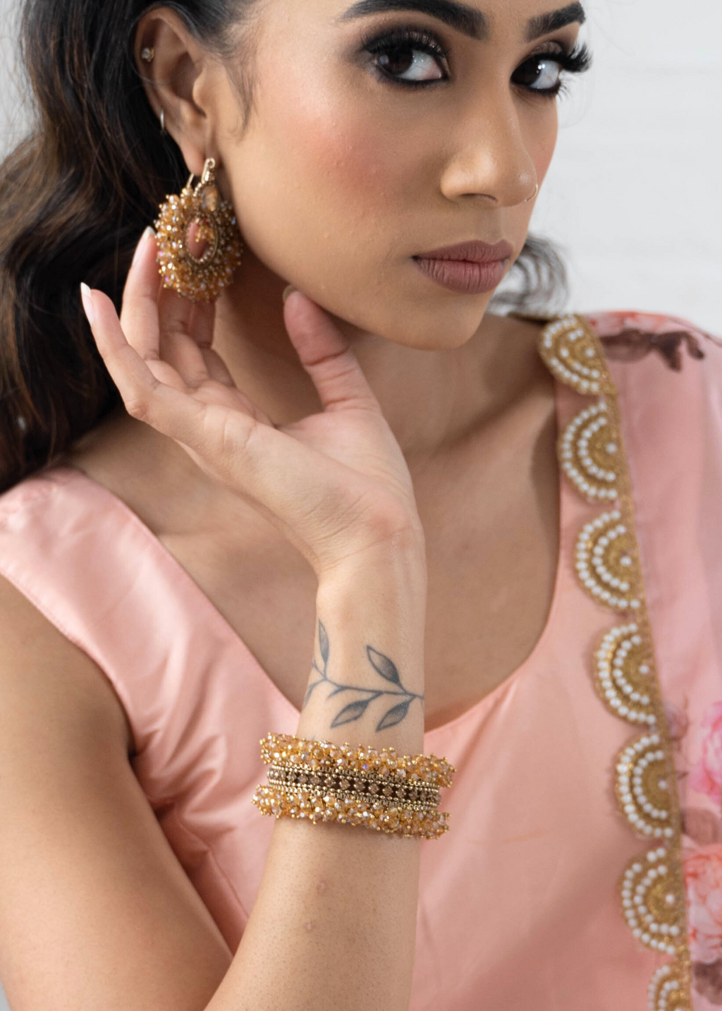 Gold Stone Cluster Bracelet