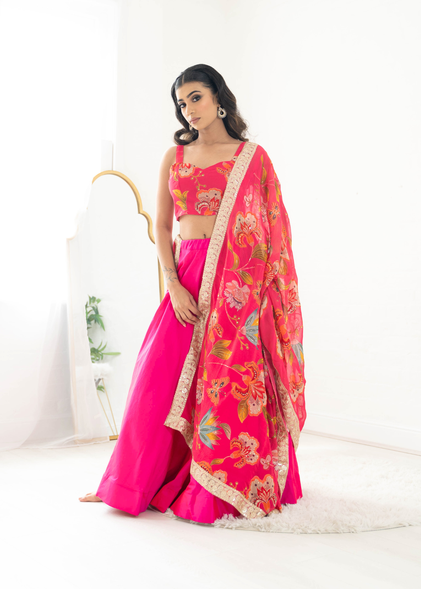 Lilliana Hot Pink Dupatta/Chunni