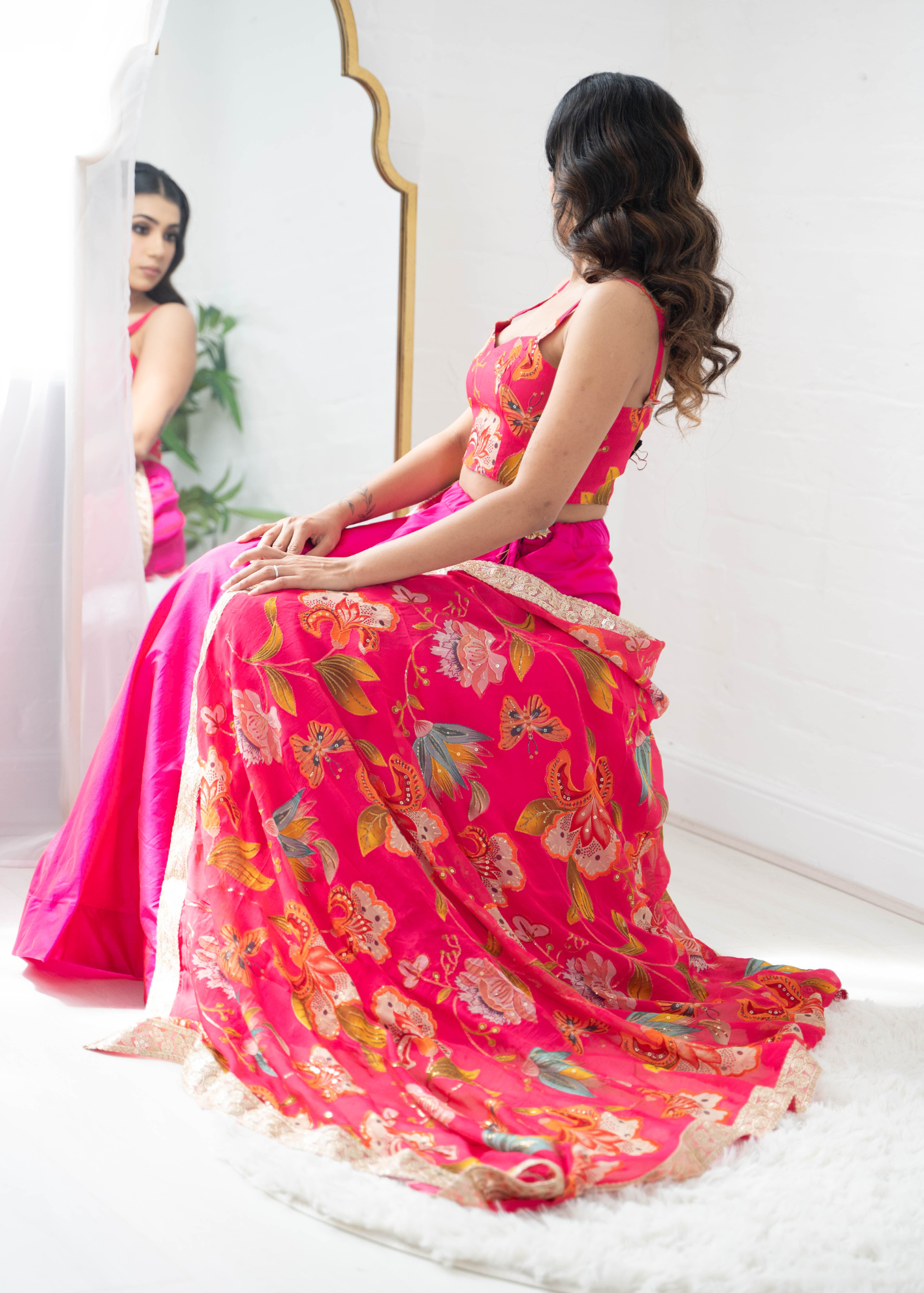 Lilliana Hot Pink Dupatta/Chunni