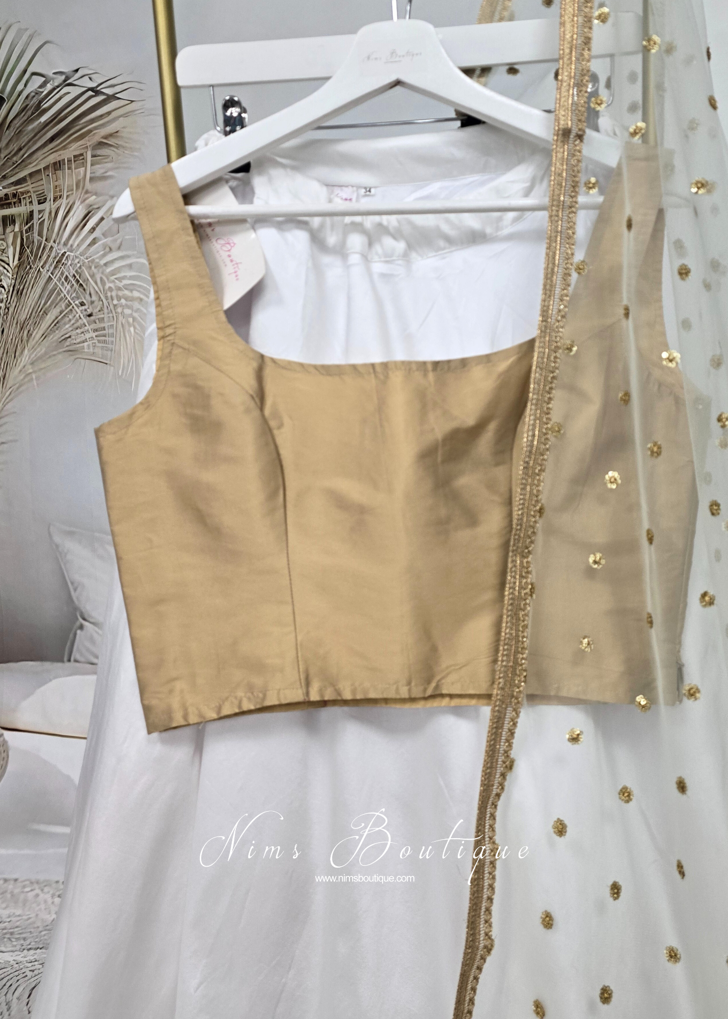 Sleeveless Gold Silk Blouse (8-28)