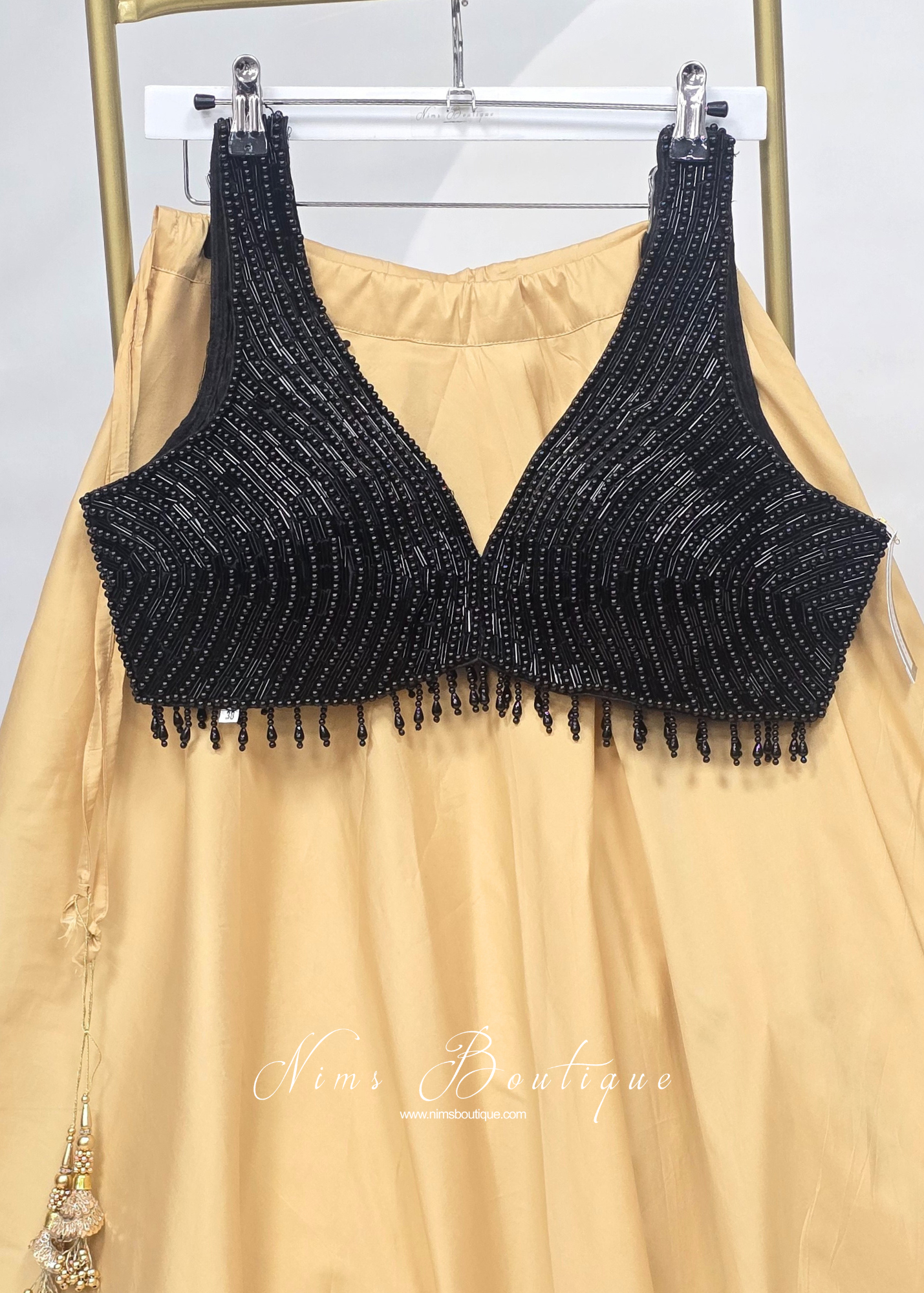 Giselle NB Luxury Black Bead Blouse (one size)