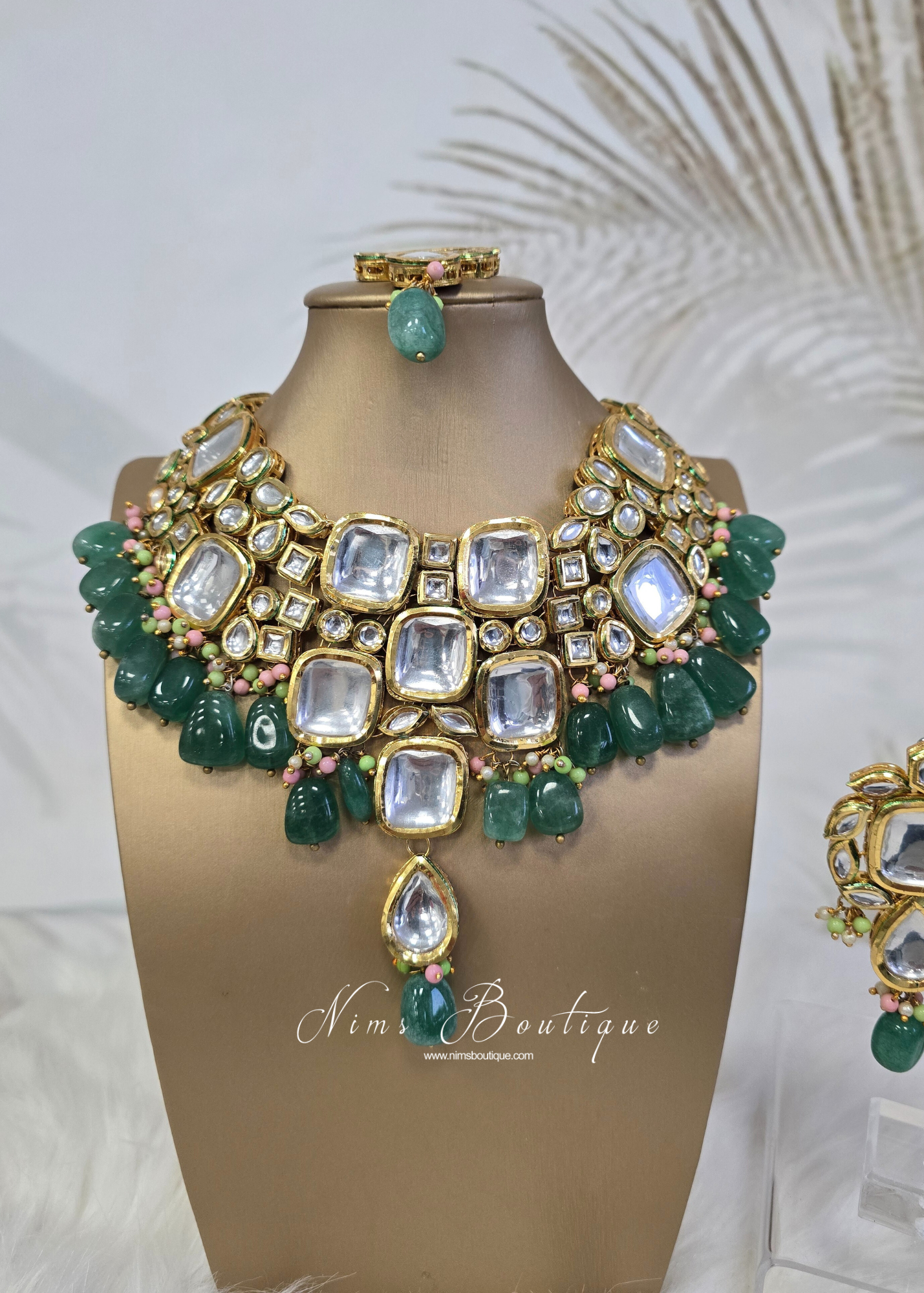 Sonali Green Luxury Kundan Set