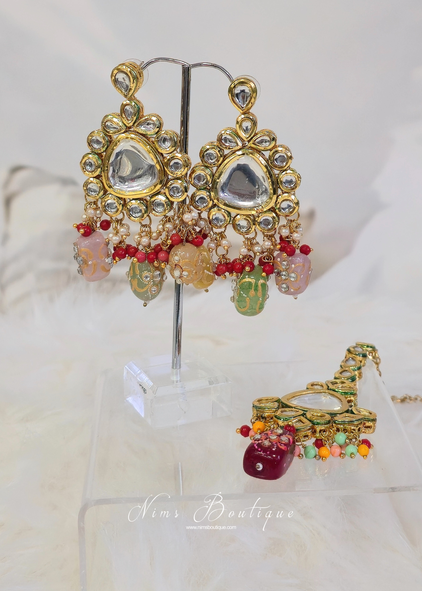 Luxury Kundan Multucolour Tikka Set
