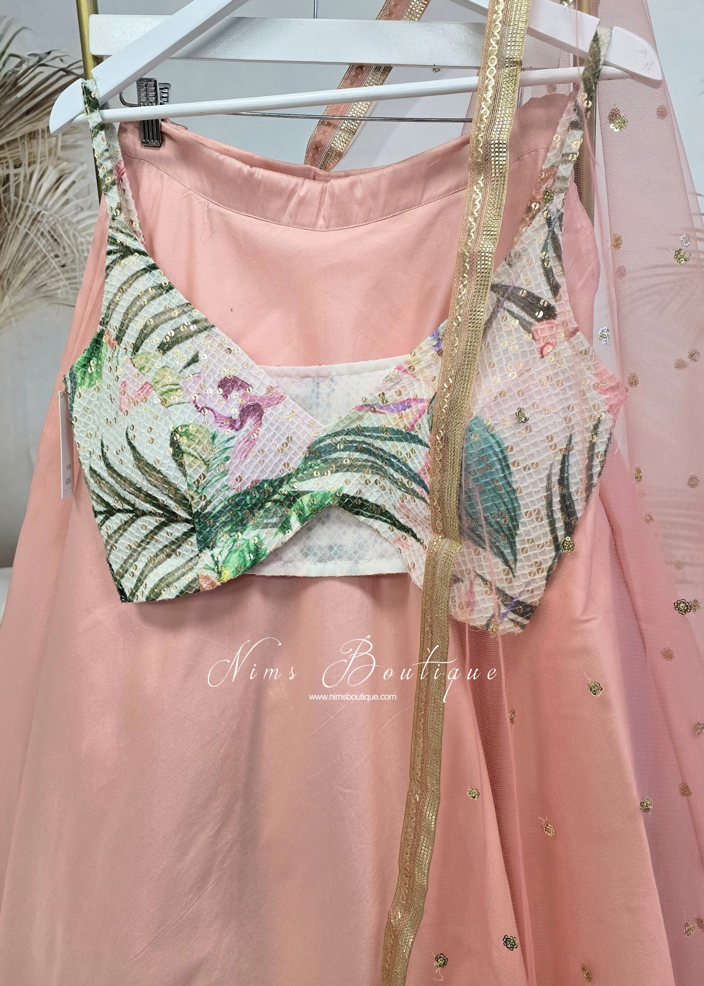 Isabella Ivory & Green Floral Strap Blouse (sizes 6-16)