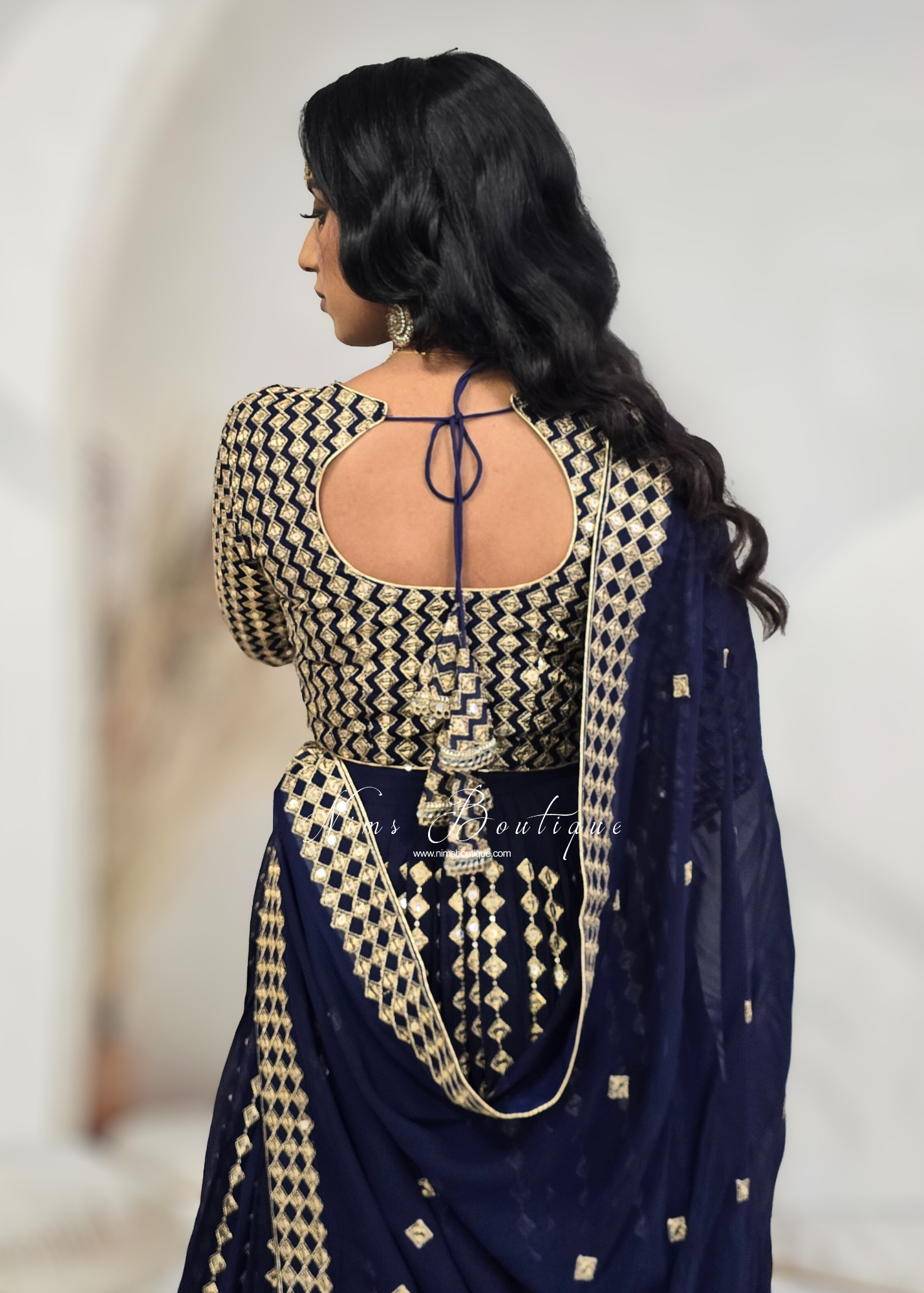 Karina Luxury Navy & Gold Lehnga (sizes 6-14)