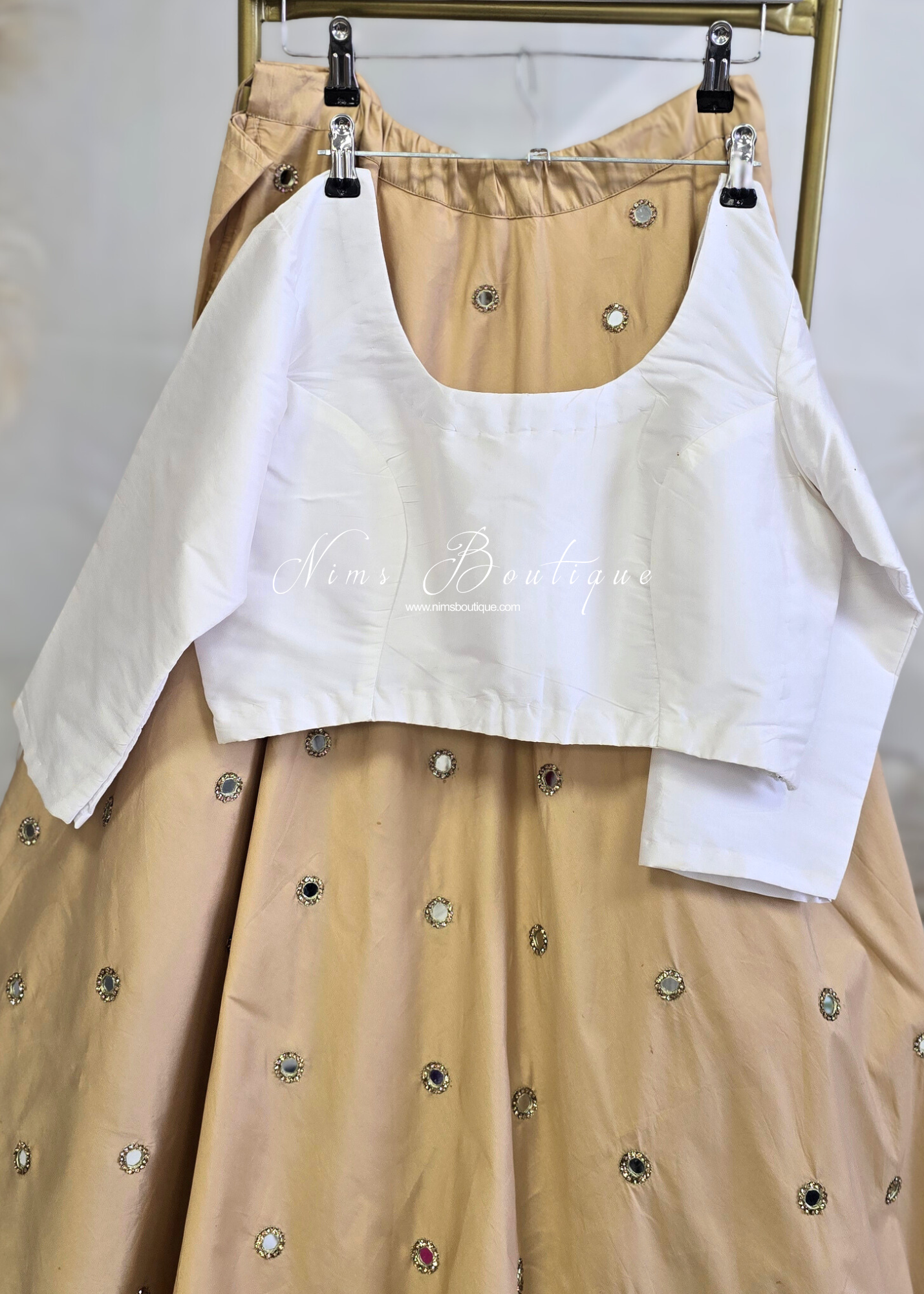 White Pure Silk Scoop Neck Blouse with sleeves (4-26)