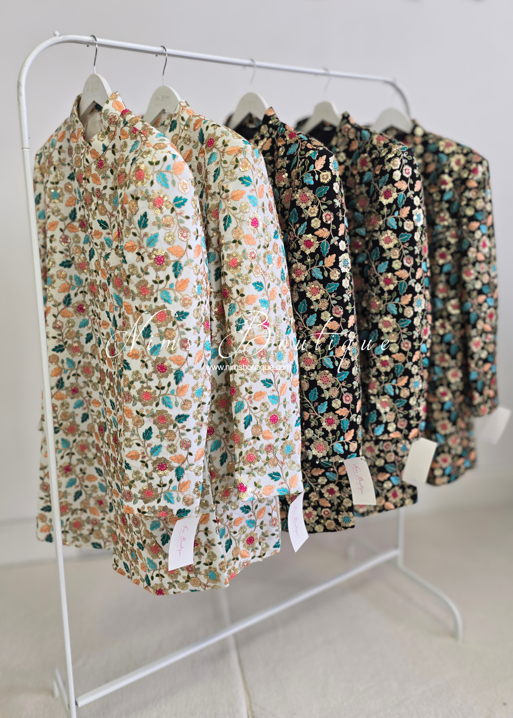 Luxury Ivory Embroidered Mens Sherwani Jacket