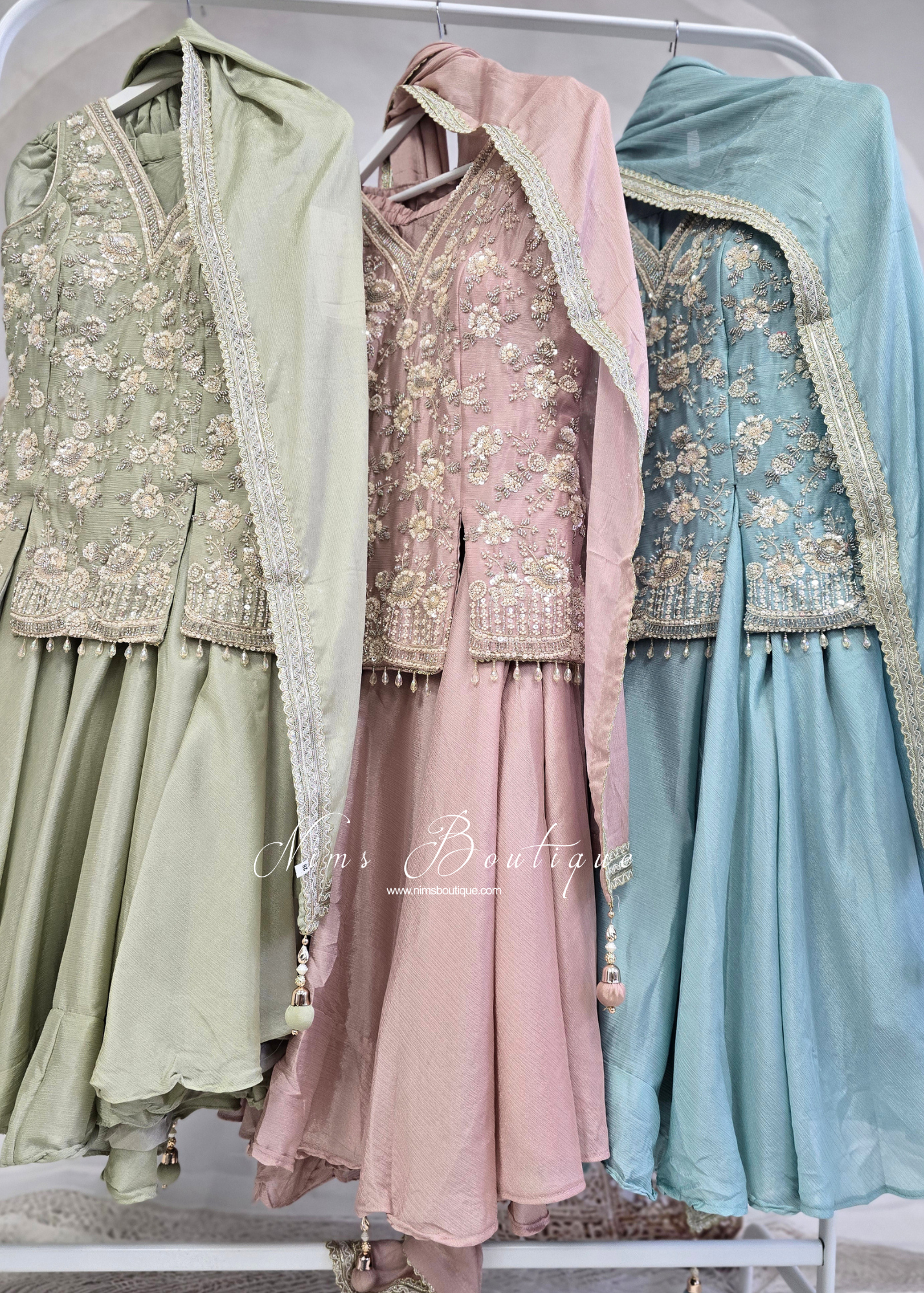 Luxury Short Embellished Sharara Suit (10-12)