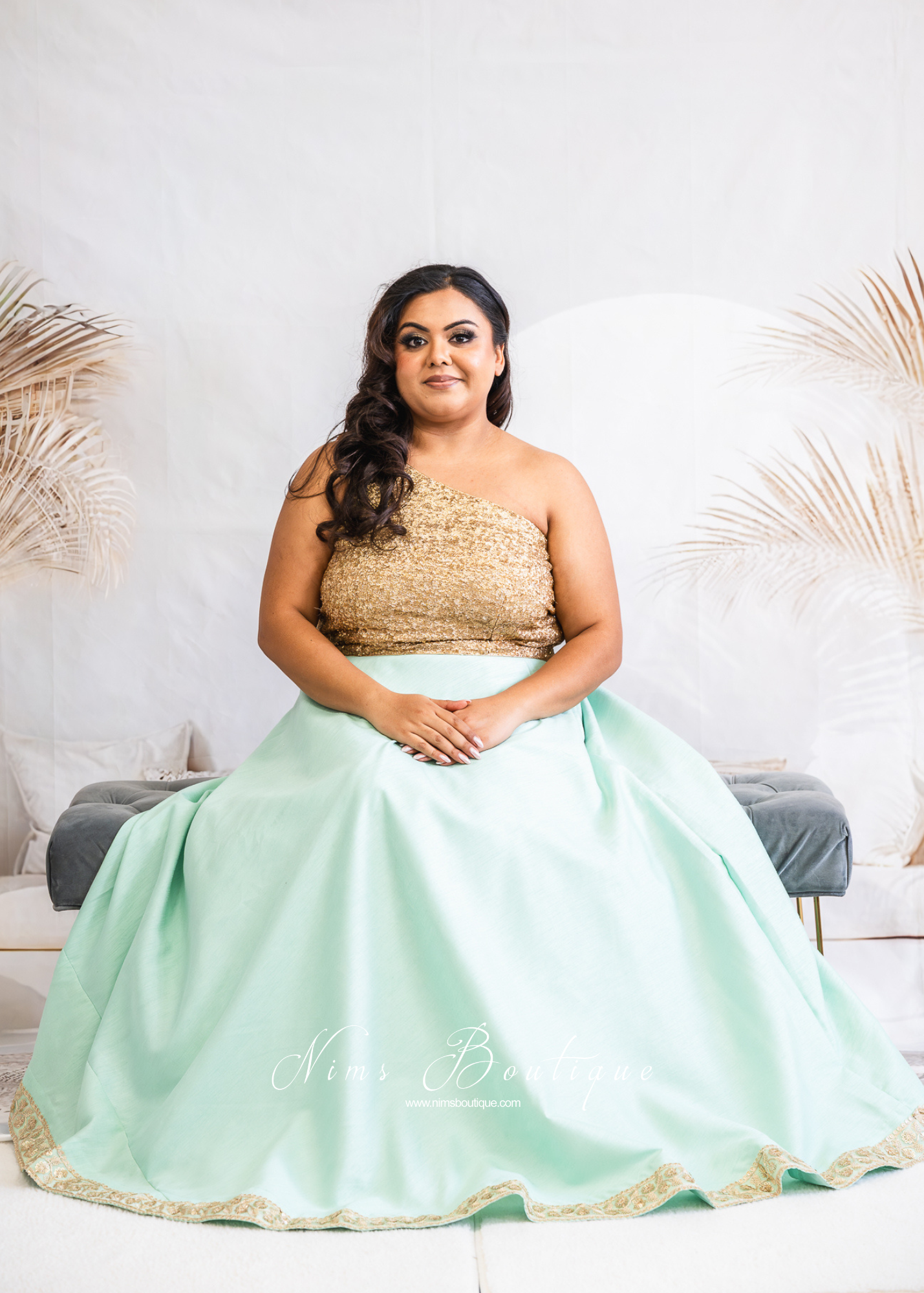 Saloni Readymade Mint Green Raw Silk skirt/lehnga (sizes 4-20)