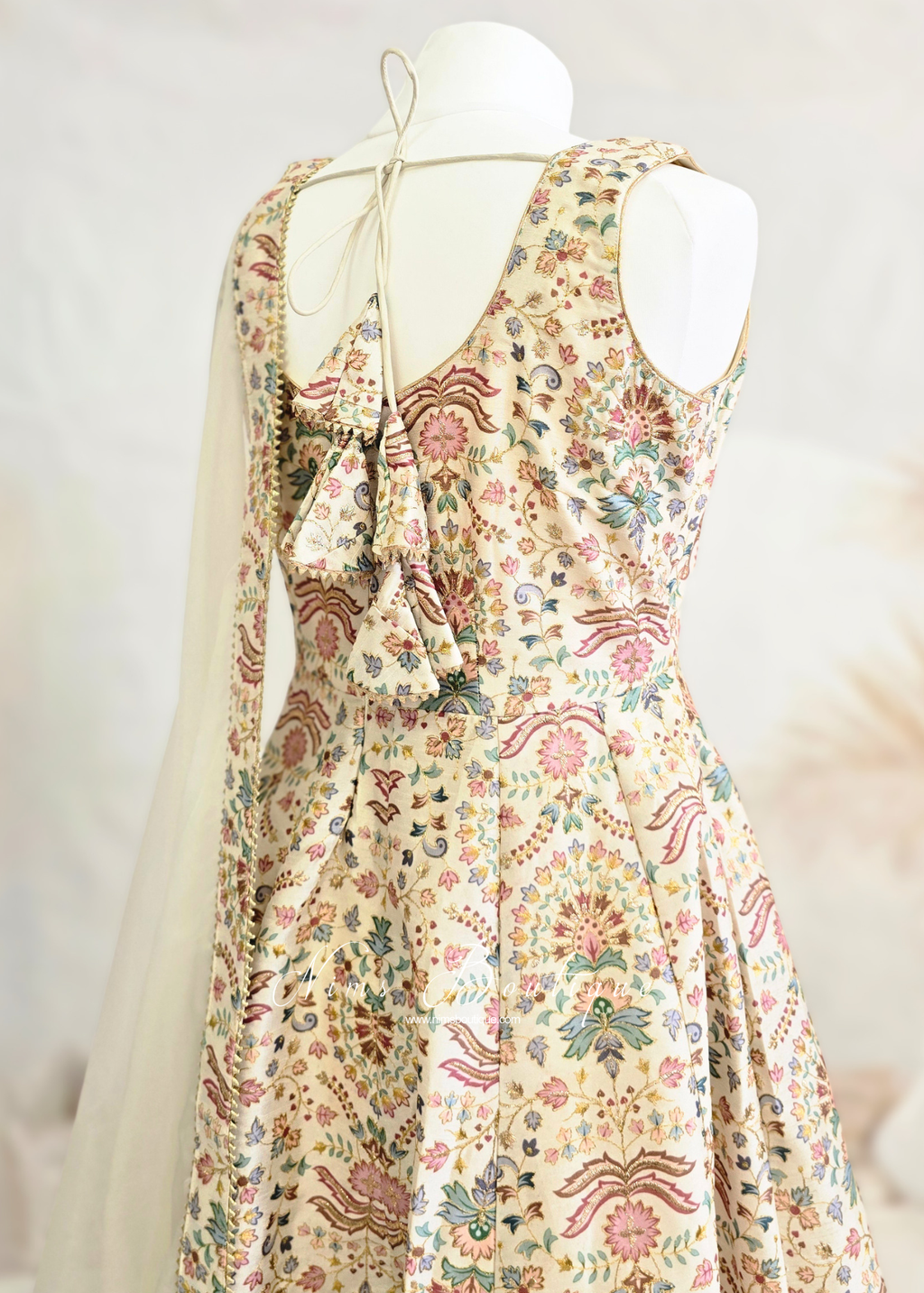 Mia Cream & Pastels Frock Pajami Suit (sizes 4-16)