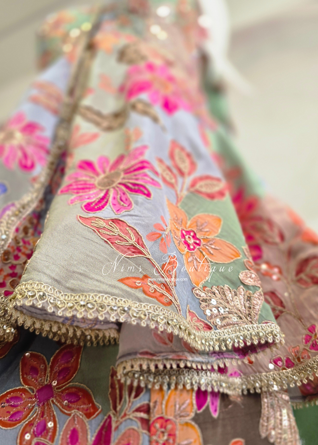 Luxury Halterneck Embellished Gharara Suit (size 12)