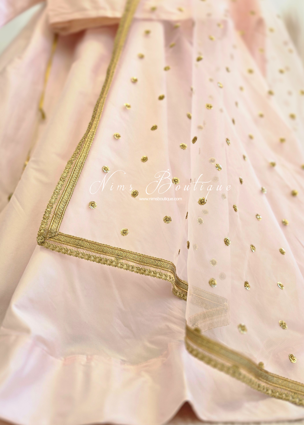 Readymade Light Blush Silk skirt/lehnga (sizes 4-20)