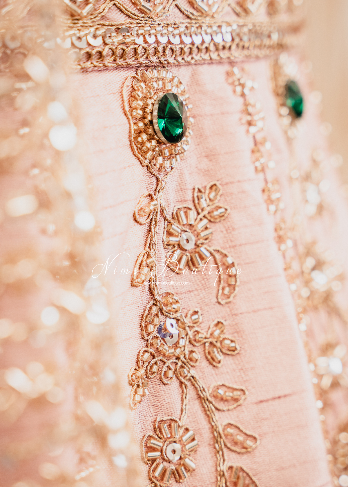 Luxury Blush Pink Raw Silk Lehenga (size 12)