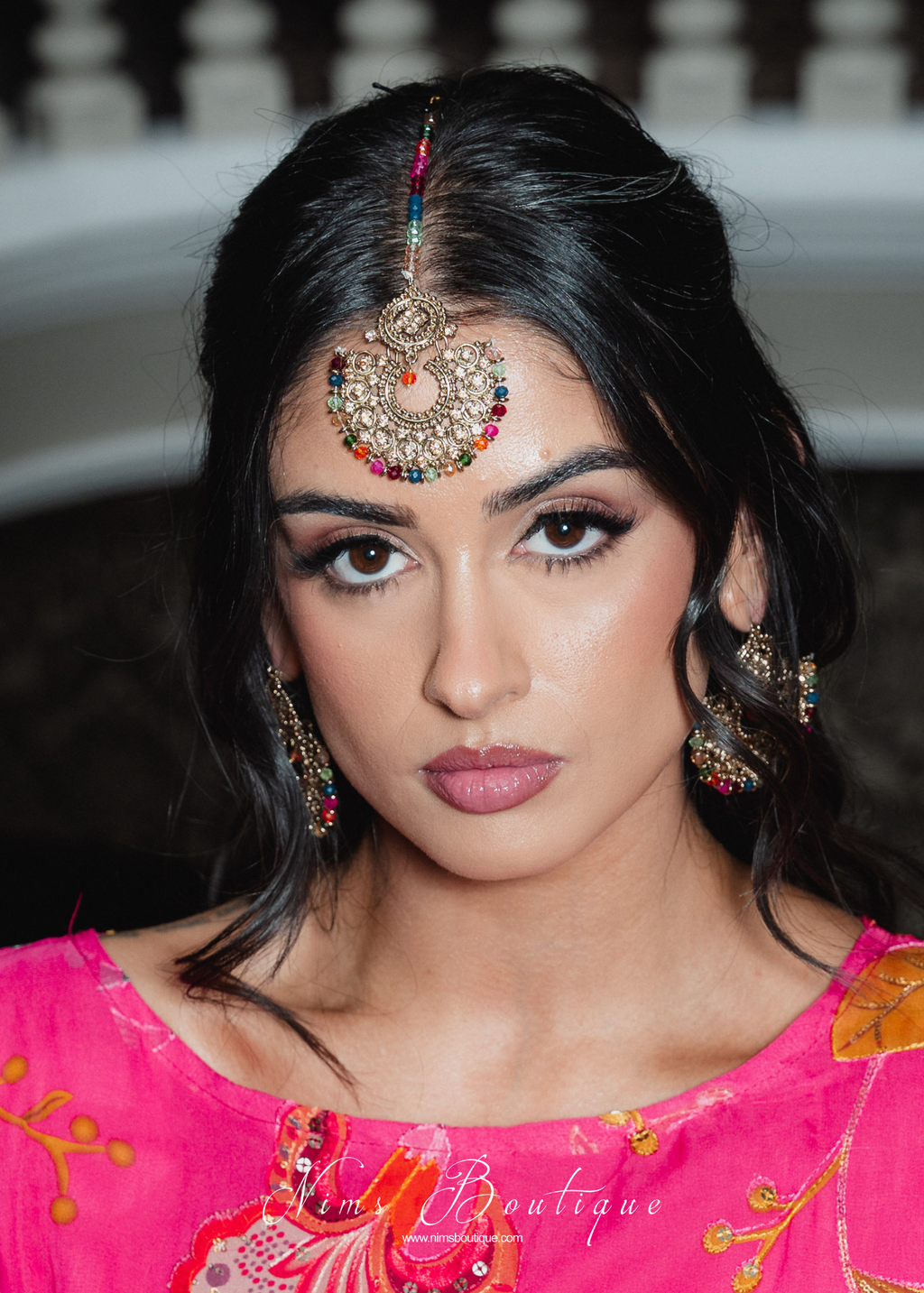 Royal Multicolour & Gold Stone Chand Tikka Set