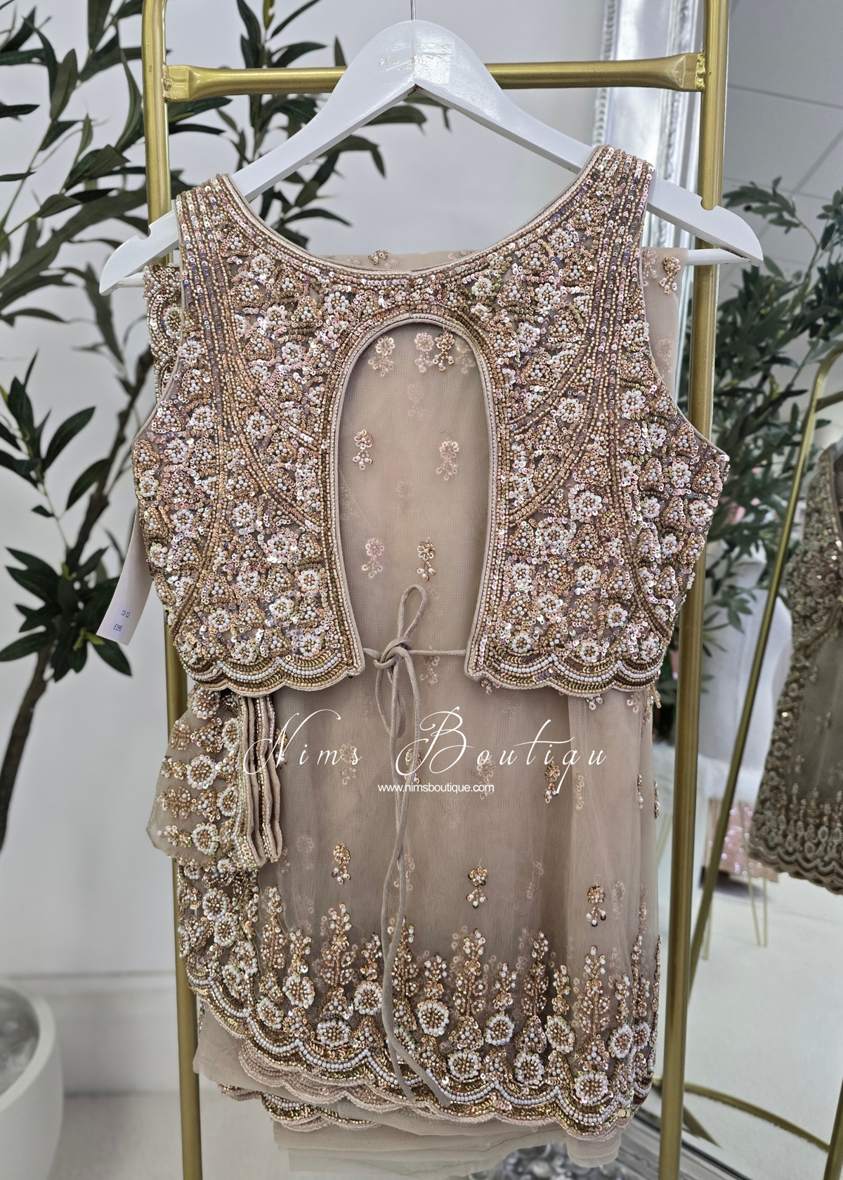 Luxury Cream Latte Embellished Saree