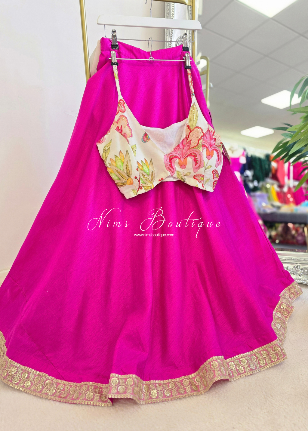 Saloni Readymade Violet Raw Silk skirt/lehnga (sizes 4-20)