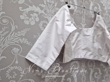 NB White Silk Blouse with sleeves (size 4-26)