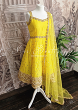 Nims Boutique The NB Luxury Yellow Silk Anarkali with Pajami size 8-12