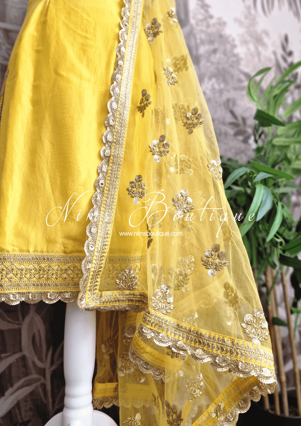 Nims Boutique The NB Classic Sleeveless Yellow Silk Pajami Suit sizes 4 to 22