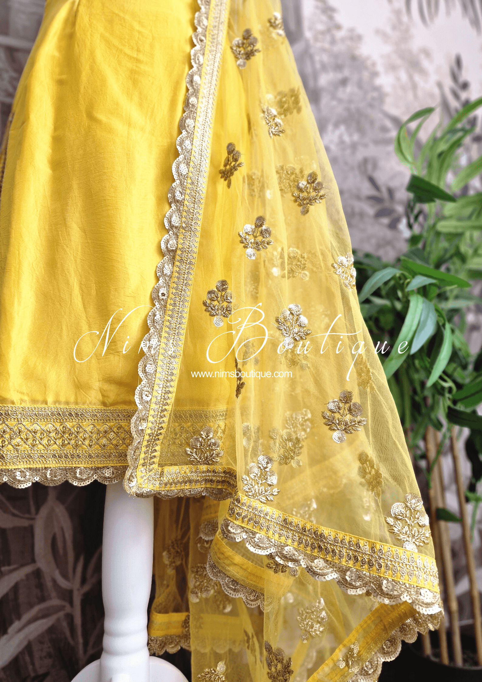 Nims Boutique The NB Classic Sleeveless Yellow Silk Pajami Suit sizes 4 to 22