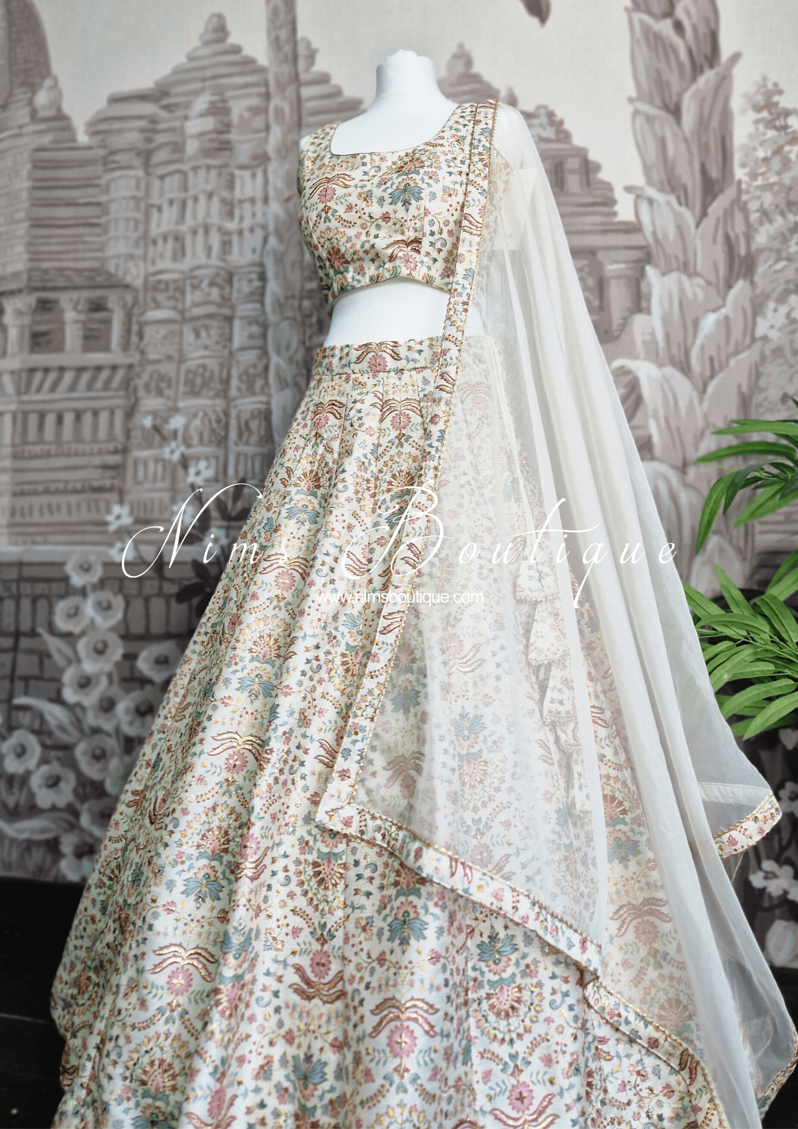 Nims Boutique Mia Ivory & Pastel Lehnga sizes 4-16