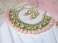 Nims Boutique Freya Pink & Mint Kundan Set