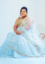 Rani Luxury Light Blue Silk Mirror readymade skirt/lehnga (size 4-20)