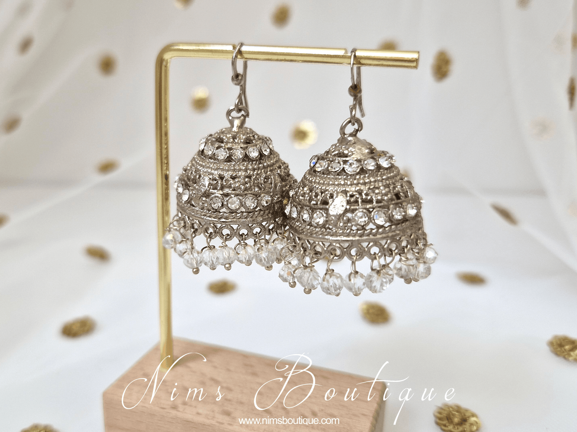 Nims Boutique Royal Silver & Clear Bead Small Chumke