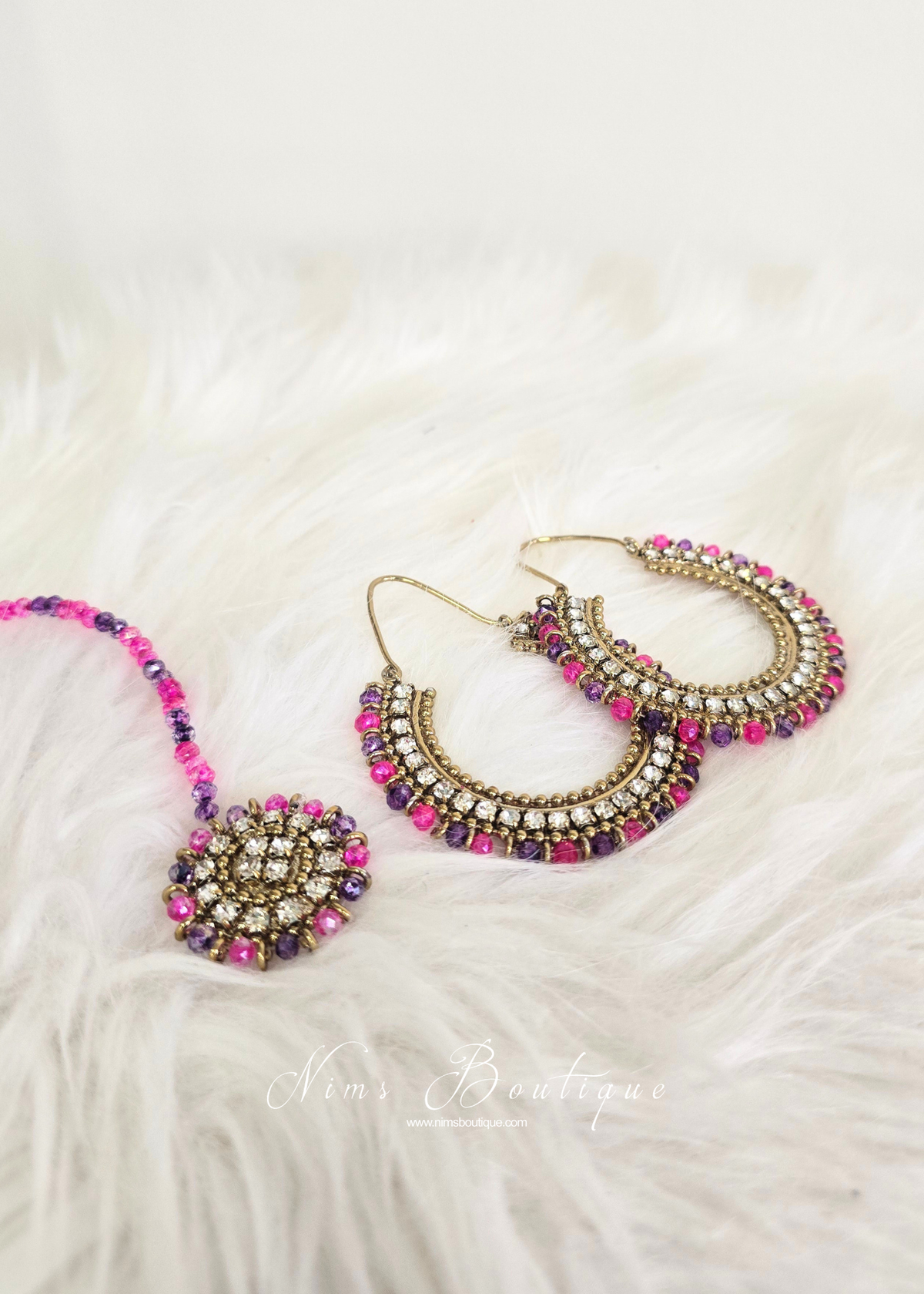 Royal Pink and Lilac Bali Tikka Set