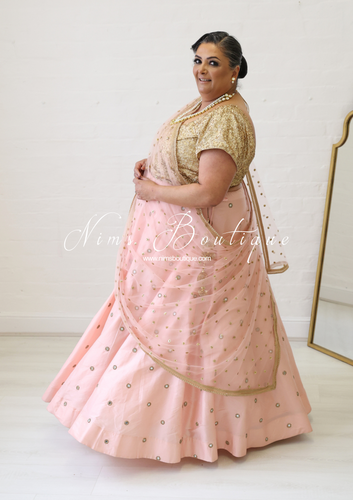 Rani Luxury Peach Mirror readymade skirt/lehnga (sizes 4-22)