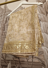 Mahi Luxury Light Gold Organza Embroidered Dupatta/Chunni