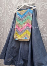 Nims Boutique Sitara Luxury Bright Pastels Zig Zag Mirror Dupatta/Chunni