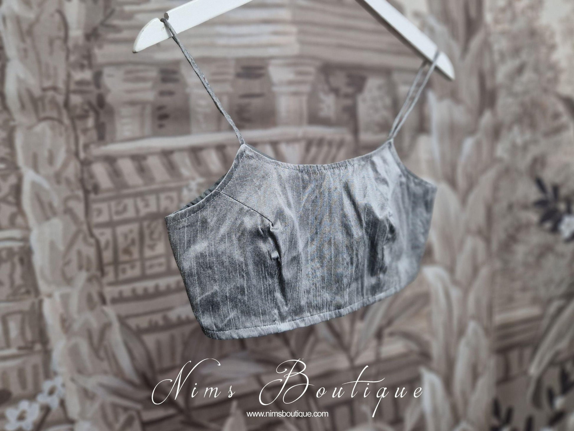Nims Boutique Maya Grey Thin Strap Blouse size 4-12