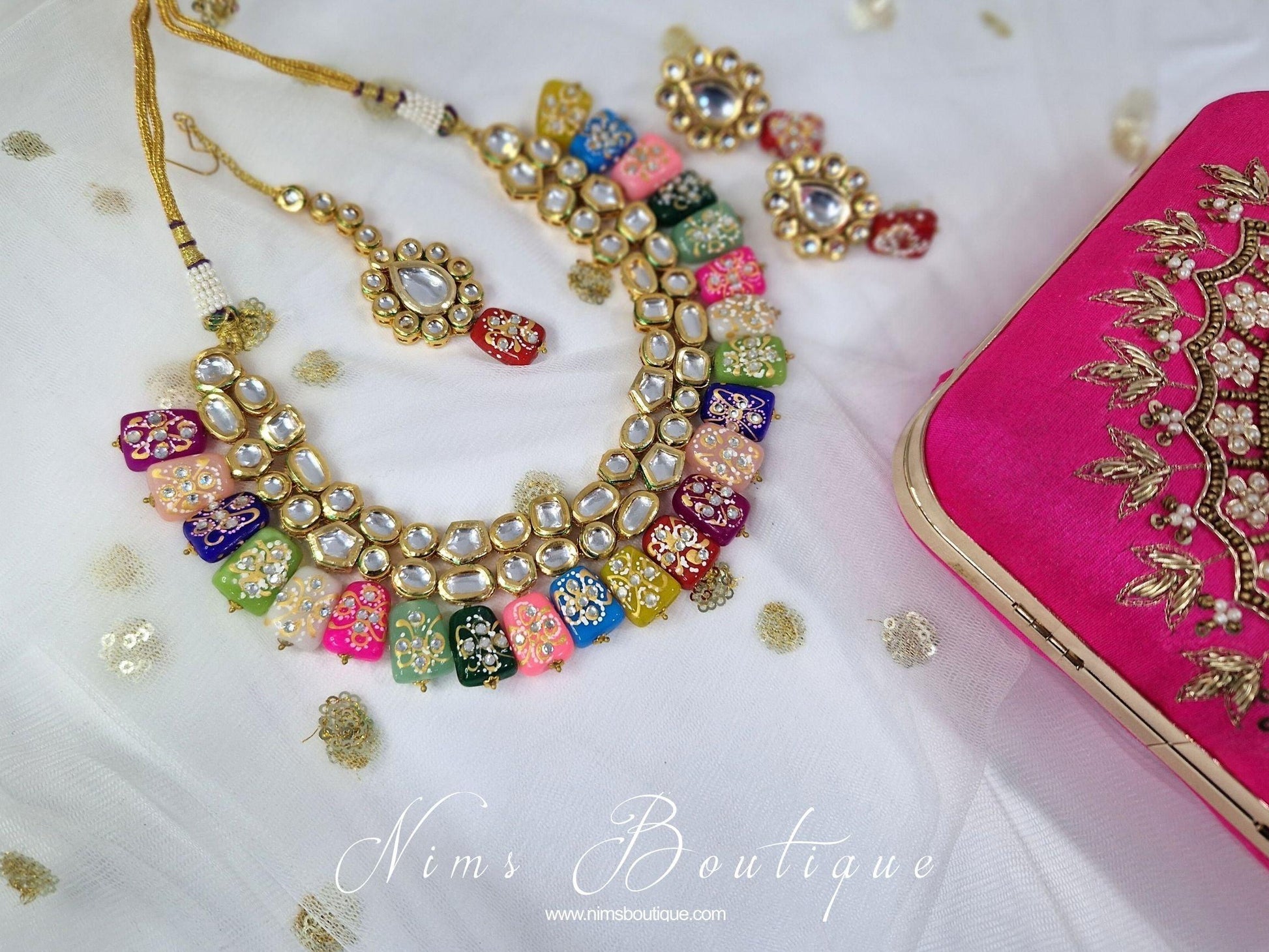 Nims Boutique Limited Edition Multicolour Akira Kundan Set