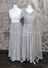 Grey Sequin Dress & Sharara Trouser Suit (Size 10-12)