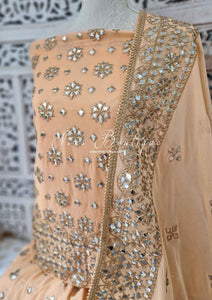 Luxury Unstitched Peach Gharara Suit