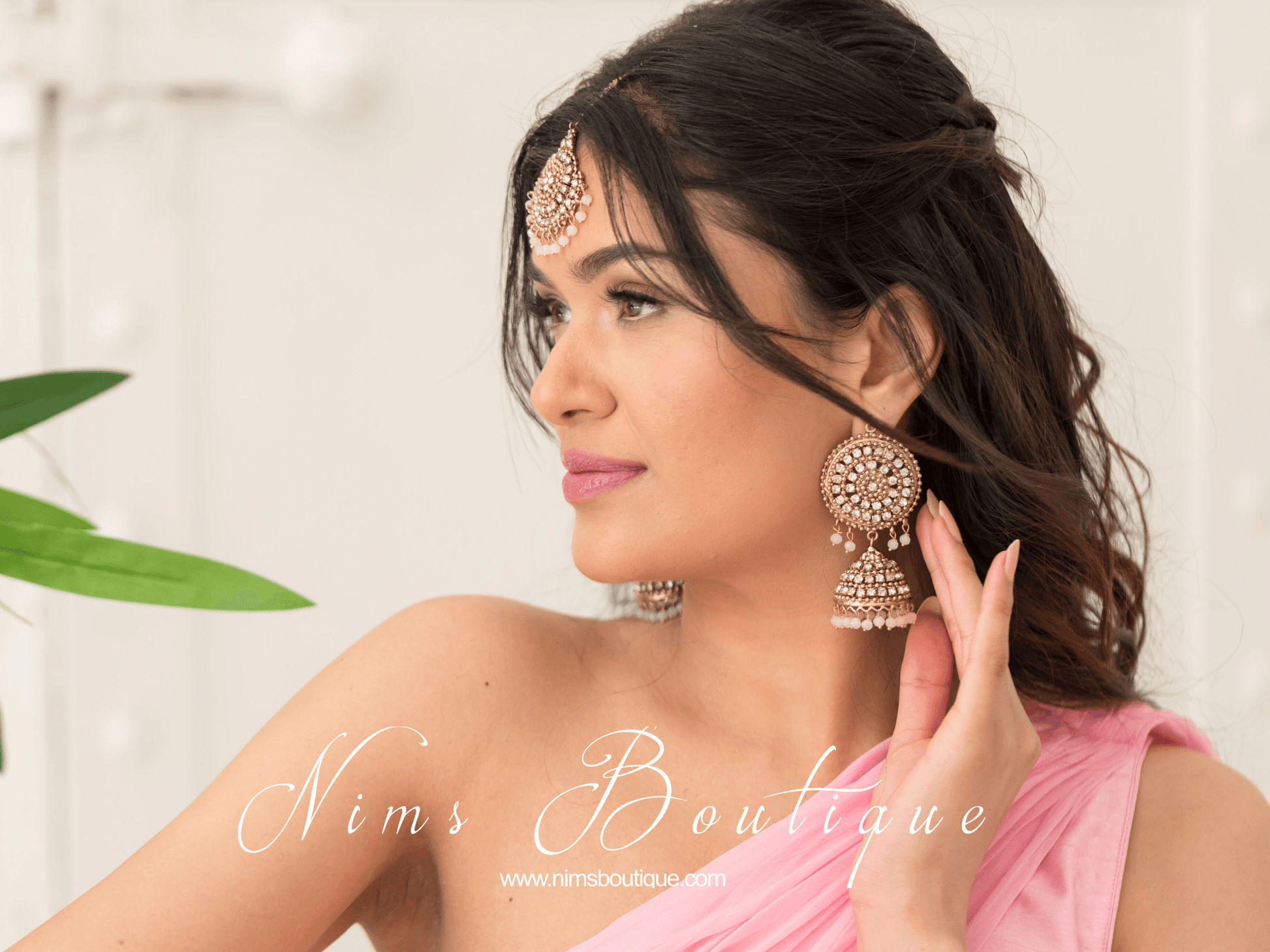 Nims Boutique Royal Blush Chumke & Tikka Set